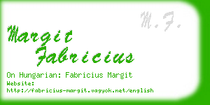 margit fabricius business card